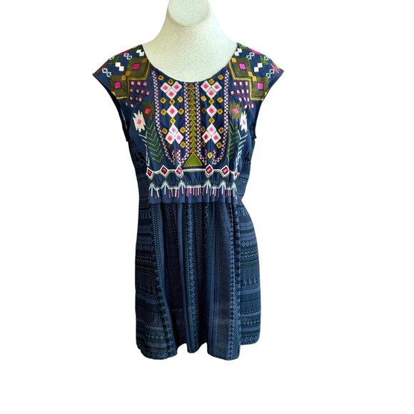 Anthropologie One September Gray Blue Barranco Tunic Size Medium - Picture 2 of 9